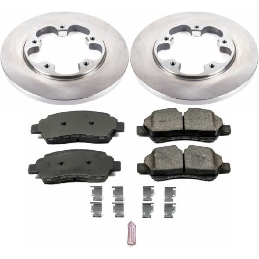 PowerStop KOE7145 OE Stock Replacement Low-Dust Ceramic Brake Pad and Rotor Kit