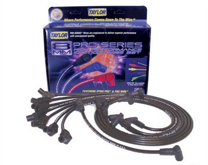 Taylor Cable 74004 Spiro-Pro Custom  8Cyl. Plug Wire Set  Black