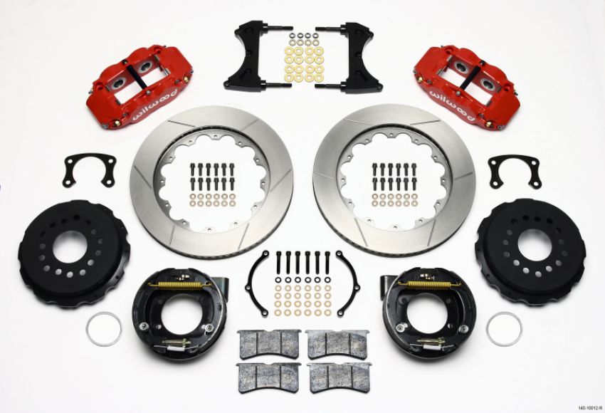 Wilwood 140-10012-R Narrow Superlite 4R Rear P-Brk Kit 14.00in Red New Big Ford 2.50in Offset