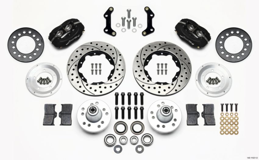 Wilwood 140-11021-D Forged Dynalite Front Kit 11.00in Drilled 70-72 CDP B & E Body-Disc