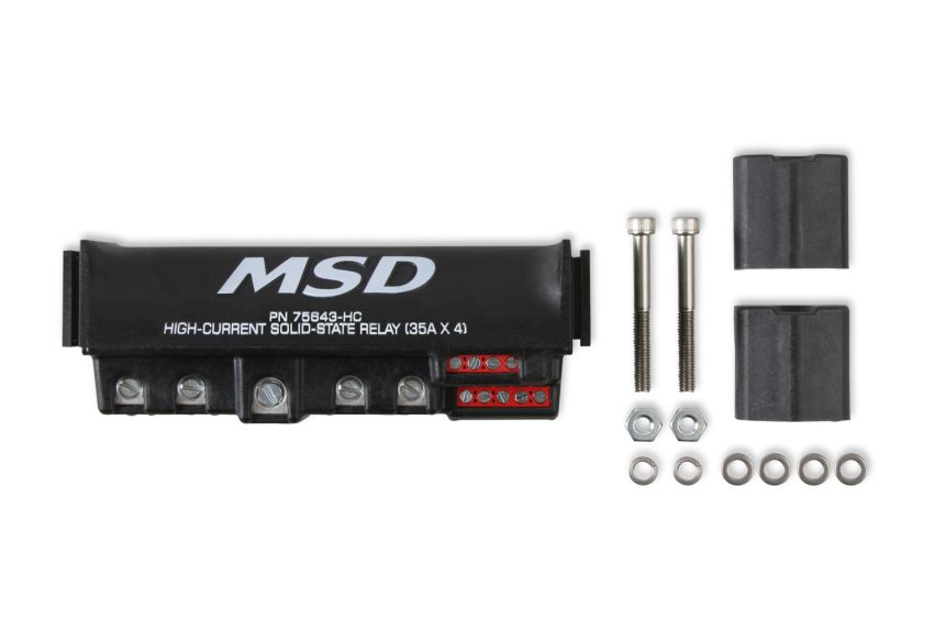 MSD IGNITION MSD75643-HC High-Current Solid State Relay 35 Amp x 4 Black