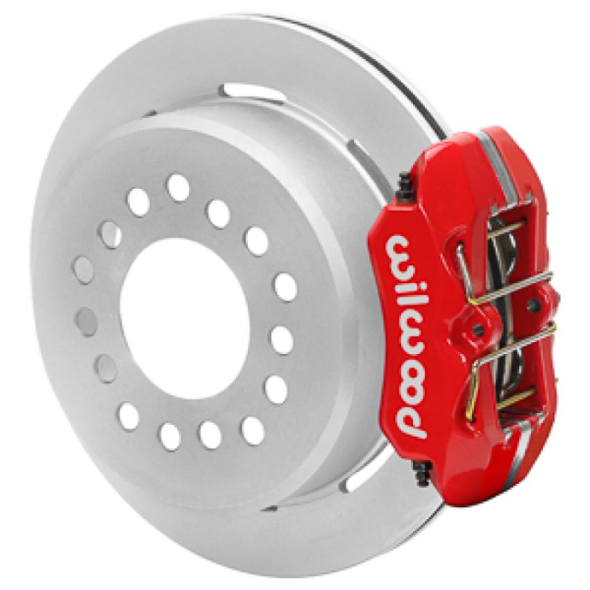 Wilwood 140-17120-R Chevy Monte Carlo Forged 4 Piston DynaPro Red Caliper HP32 VV Plain Rotor - 11.00x0.81