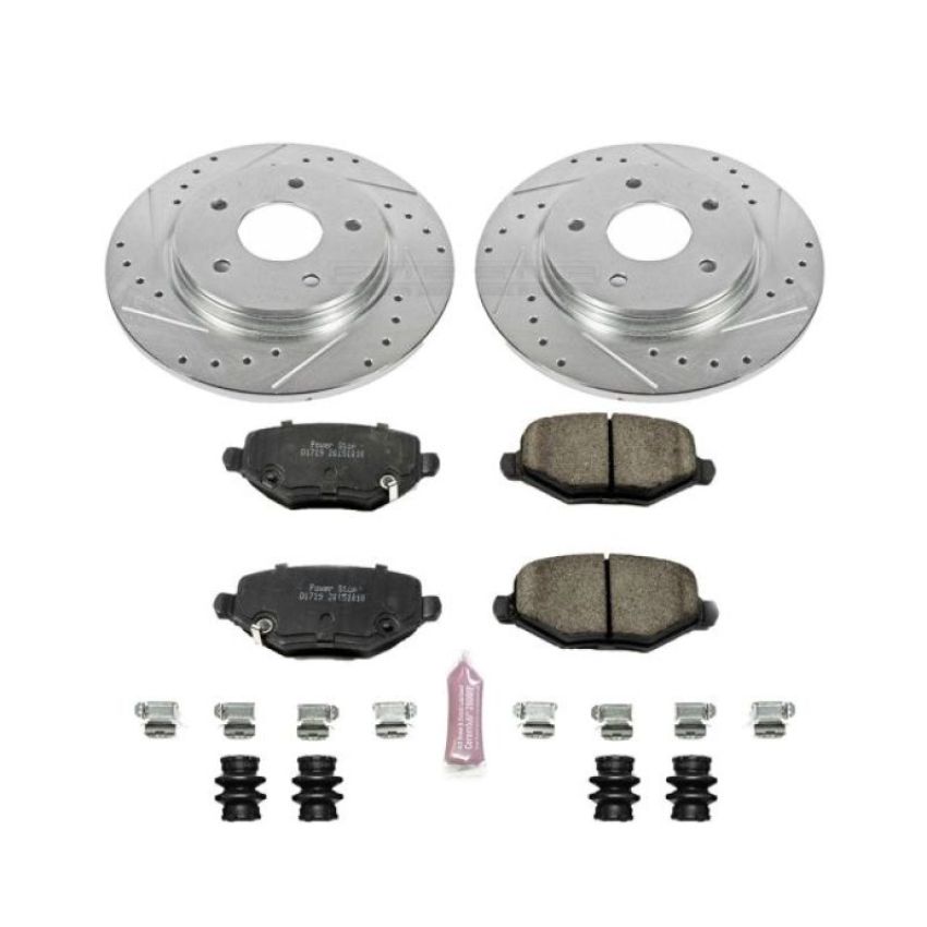 PowerStop K6544 Z23 Daily Driver Carbon-Fiber Ceramic Brake Pad and Drilled & Slotted Rotor Kit