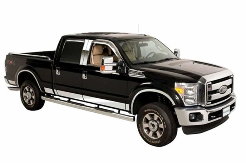 Putco 9751455 11-16 Ford SuperDuty - Crew Cab 8ft Long Box - 12pcs - 6.25in Wide SS Rocker Panels