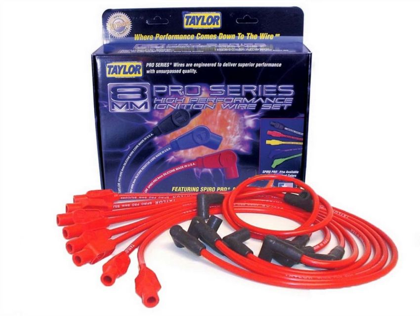 Taylor Cable 74276 Custom Fit 8mm Spiro-Pro Plug Wires Red