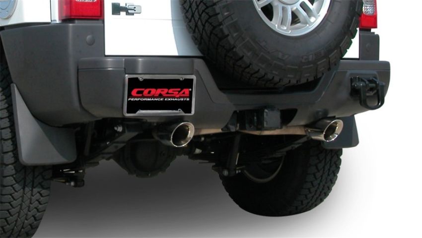 CORSA Performance 14212 Corsa 2006-2008 Hummer H3 3.5L Polished Sport Cat-Back Exhaust