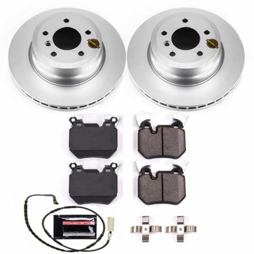 PowerStop CRK5688 Genuine Geomet Coated Rotor and Carbon-Fiber Ceramic Brake Pad Kit
