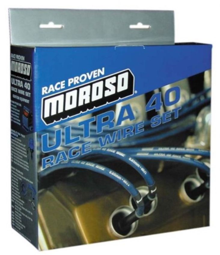 Moroso 73832 Chevrolet Big Block Ignition Wire Set - Ultra 40 - Sleeved - HEI - Crab Cap - 90 Degree - Blk