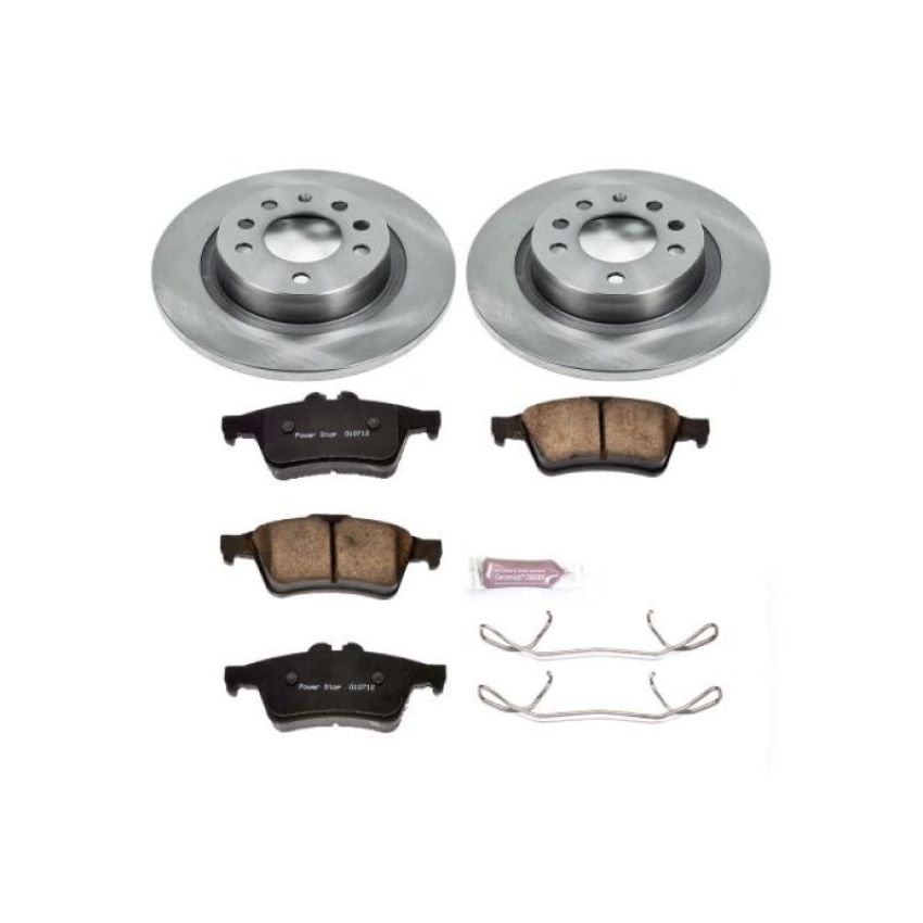 PowerStop KOE1436 OE Stock Replacement Low-Dust Ceramic Brake Pad and Rotor Kit