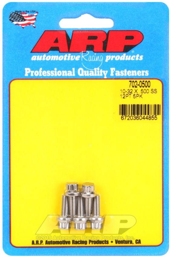 ARP ARP702-0500 S/S Bolt Kit -12pt (5pk) 10-32 x .500