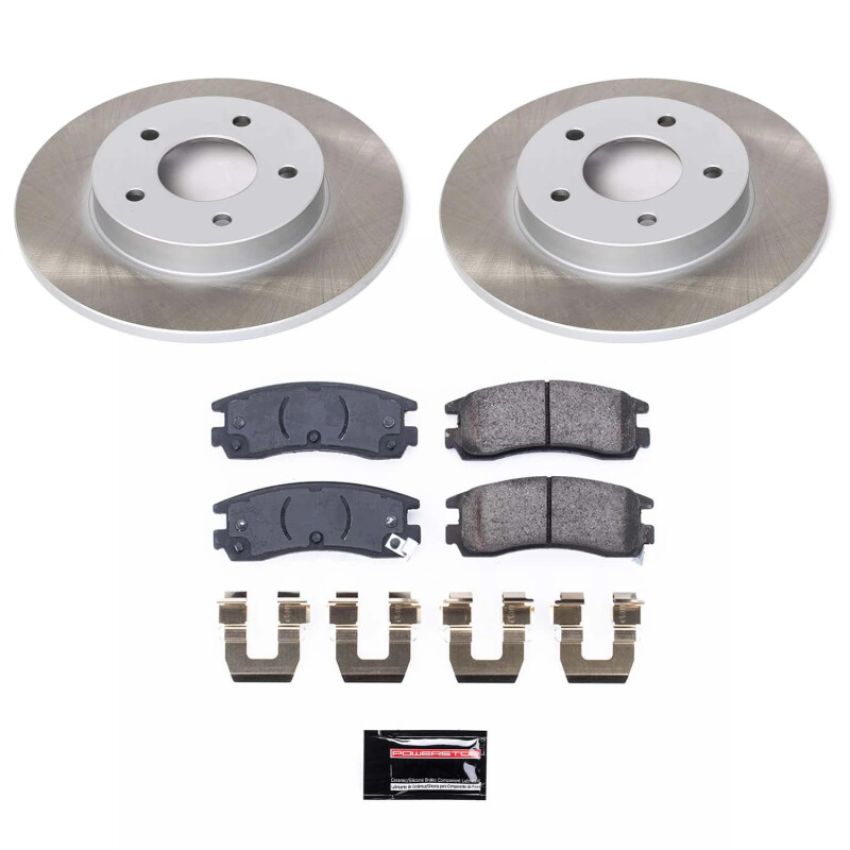 PowerStop SC3115 Semi-Coated Rotor and Low-Dust Ceramic Brake Pad Kit