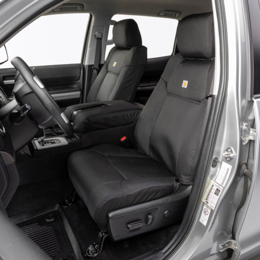 Covercraft GTC4201ABCOBK 16-19 Chevrolet Silverado Carhartt PrecisionFit Custom Front Row Seat Covers - Blk