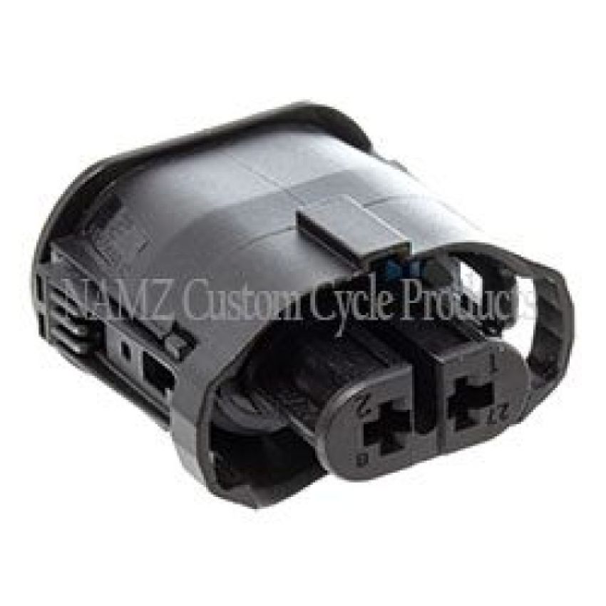 NAMZ NA-1-1355668-2 V-Twin VROD Models OEM Headlight Connector w/Wire Seals & Terminals - Black (HD 72449-01)