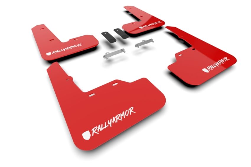 Rally Armor MF92-UR-RD/WH-X Red Mud Flap/White Logo