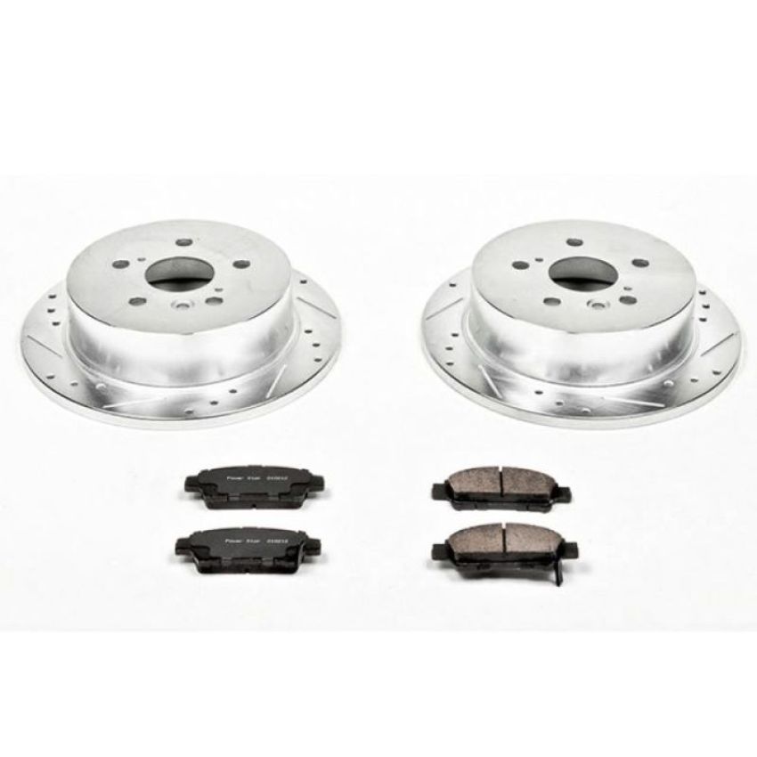 PowerStop K5498 Z23 Daily Driver Carbon-Fiber Ceramic Brake Pad and Drilled & Slotted Rotor Kit