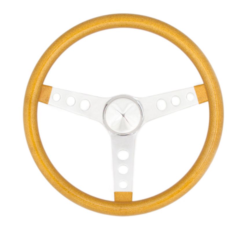 GRANT GRT8467 Steering Wheel Mtl Flake Gold/Spoke Chrm 15