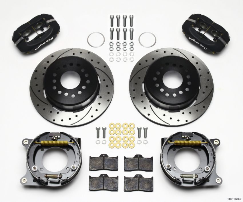 Wilwood 140-11828-D Forged Dynalite P/S Park Brake Kit Drilled Impala 59-64 / Corvette 57-62