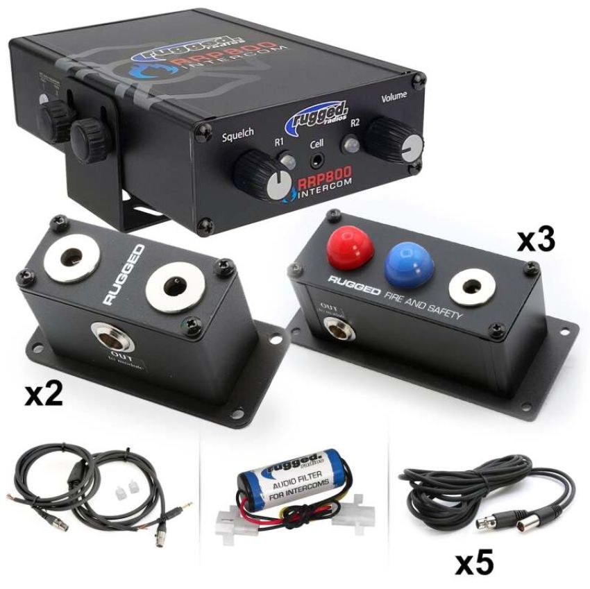 Rugged Radios 800-6P-PP Fire and Safety 6-Person Dual Radio and Pump Panel Intercom Kit