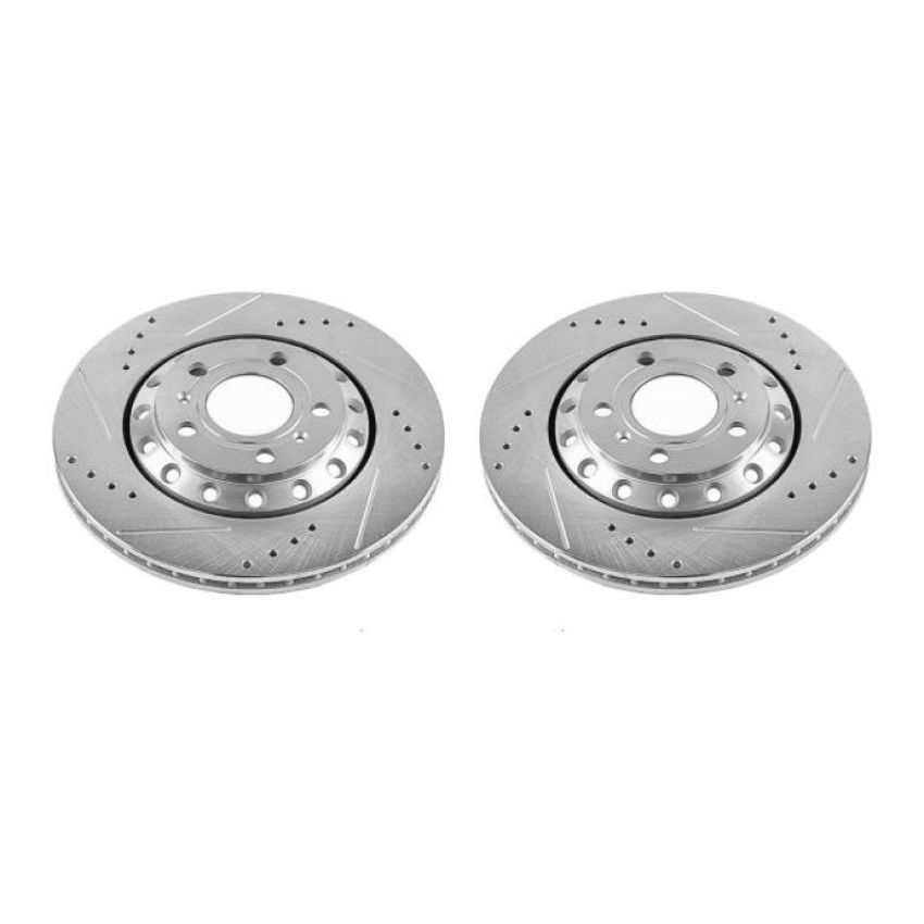 PowerStop EBR1010XPR PowerStop Evolution Performance Drilled, Slotted & Plated Brake Rotor Pair