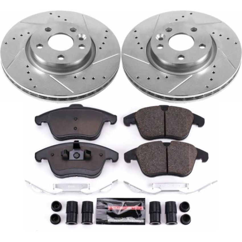 PowerStop K4700 Z23 Daily Driver Carbon-Fiber Ceramic Brake Pad and Drilled & Slotted Rotor Kit