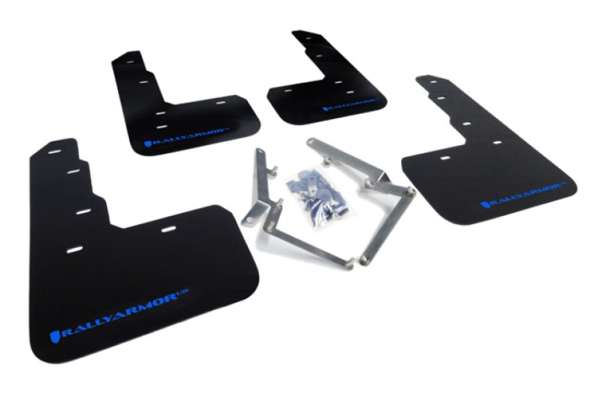 Rally Armor MF47-UR-BLK/BL Black Mud Flap/Blue Logo