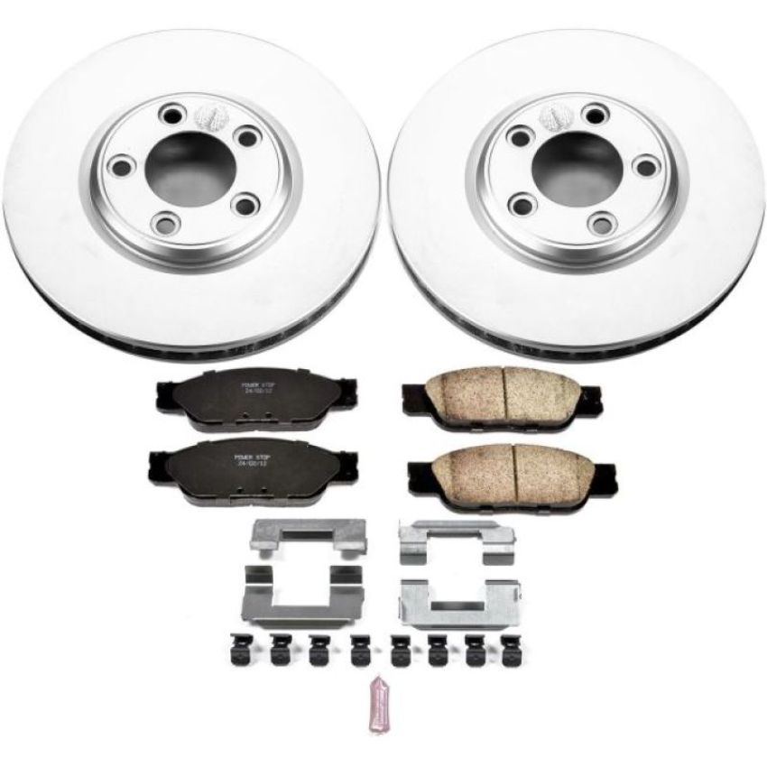 PowerStop CRK1351 Genuine Geomet Coated Rotor and Low-Dust Ceramic Brake Pad Kit