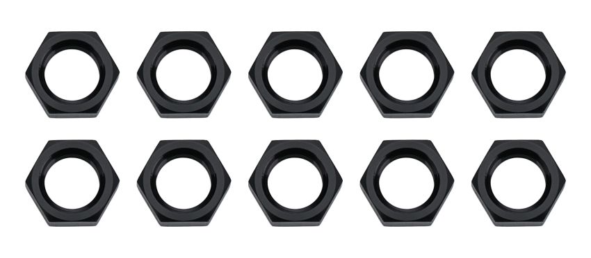 ALLSTAR PERFORMANCE ALL50098-10 Bulkhead Nuts Black -3 Black 10pk