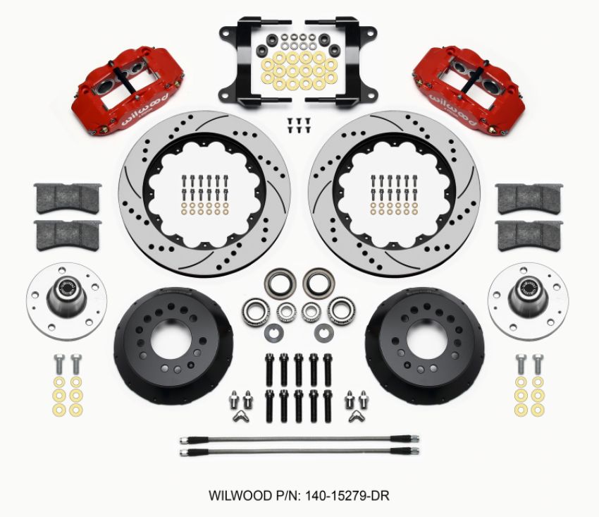 Wilwood 140-15279-DR Narrow Superlite 6R Front Hub Kit 14.00in Drill Red 82-92 Camaro//Firebird