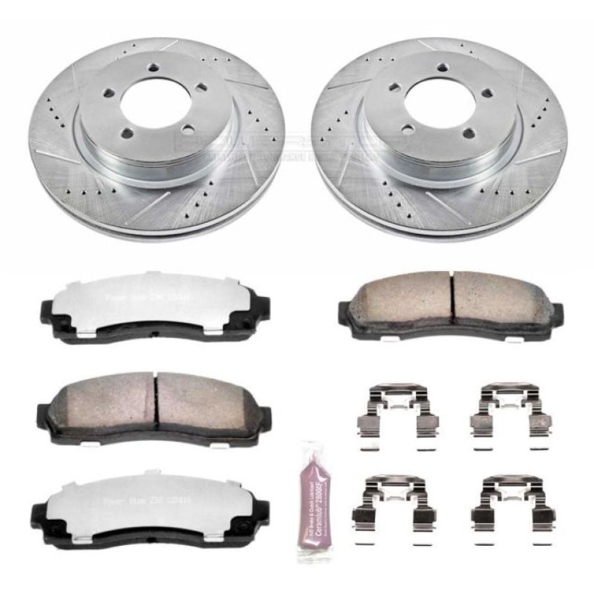 PowerStop K1931-36 Z36 Truck and SUV Carbon-Fiber Ceramic Brake Pad and Drilled & Slotted Rotor Kit