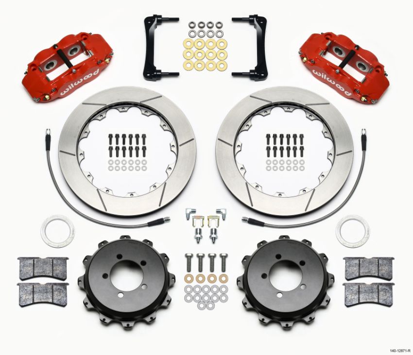 Wilwood 140-12871-R Narrow Superlite 4R Rear Kit 12.88in Red 2012-Up Toyota / Scion FRS w/Lines