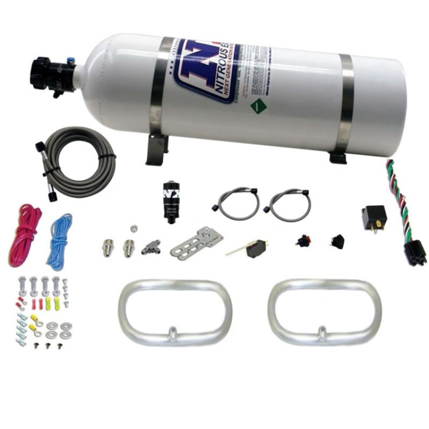 Nitrous Express 22200-15 DUAL NTERCOOLER RING SYSTEM (2 - 6 X 6 RINGS) WITH 15LB BOTTLE