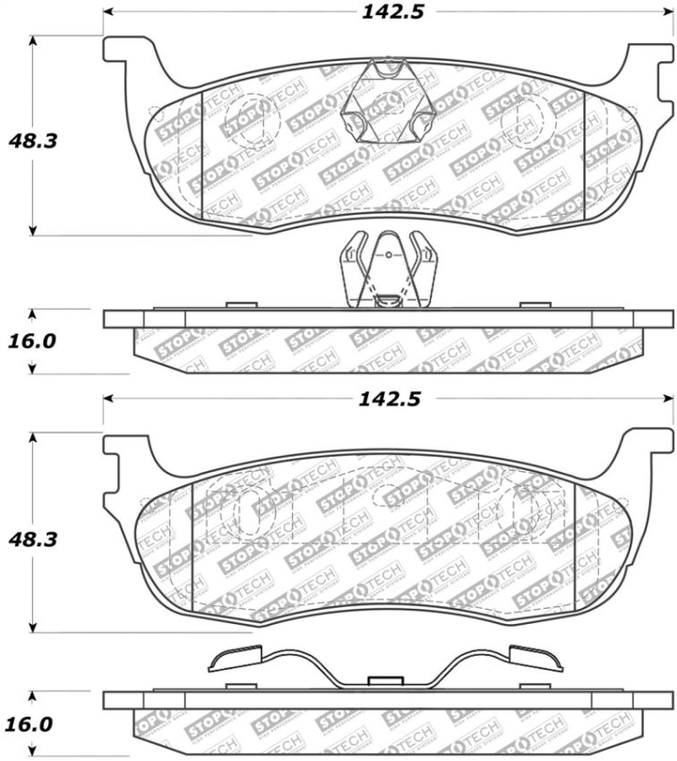 Stoptech 305.07110 Street Select Brake Pads - Rear