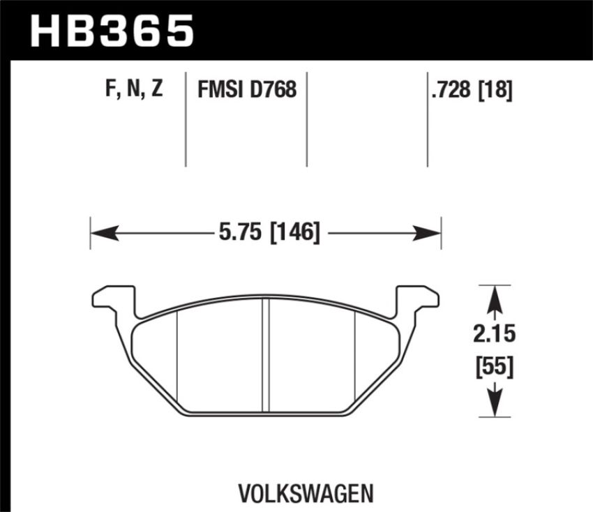 Hawk Performance HB365N.728 HP Plus Disc Brake Pad