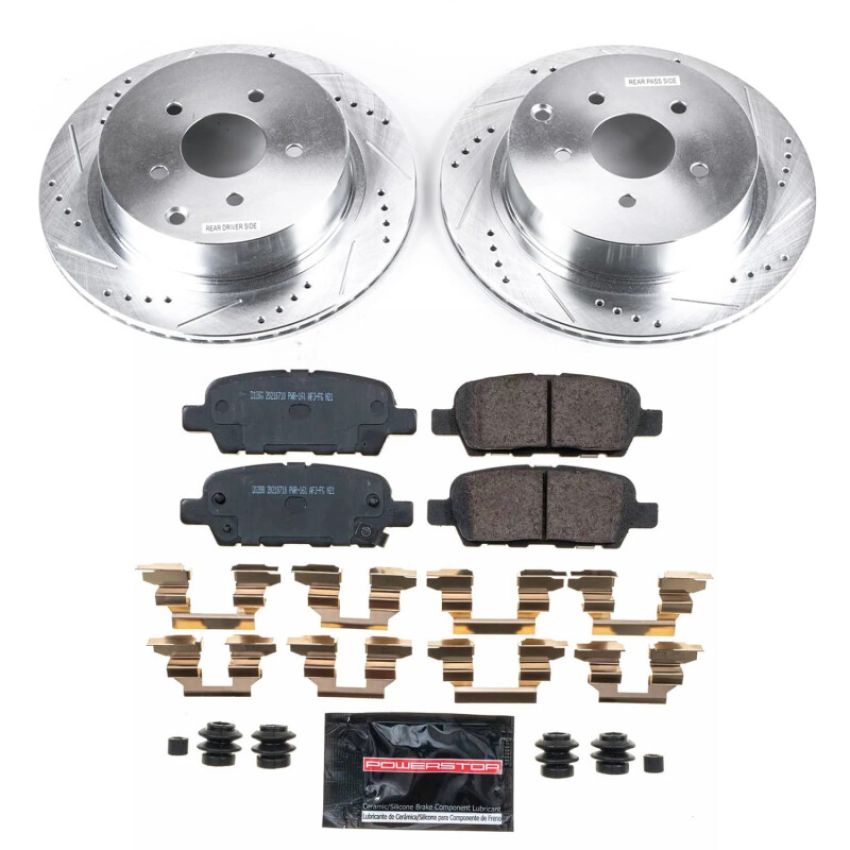 PowerStop K9134-26 Z26 Street Performance Ceramic Brake Pad and Drilled & Slotted Rotor Kit