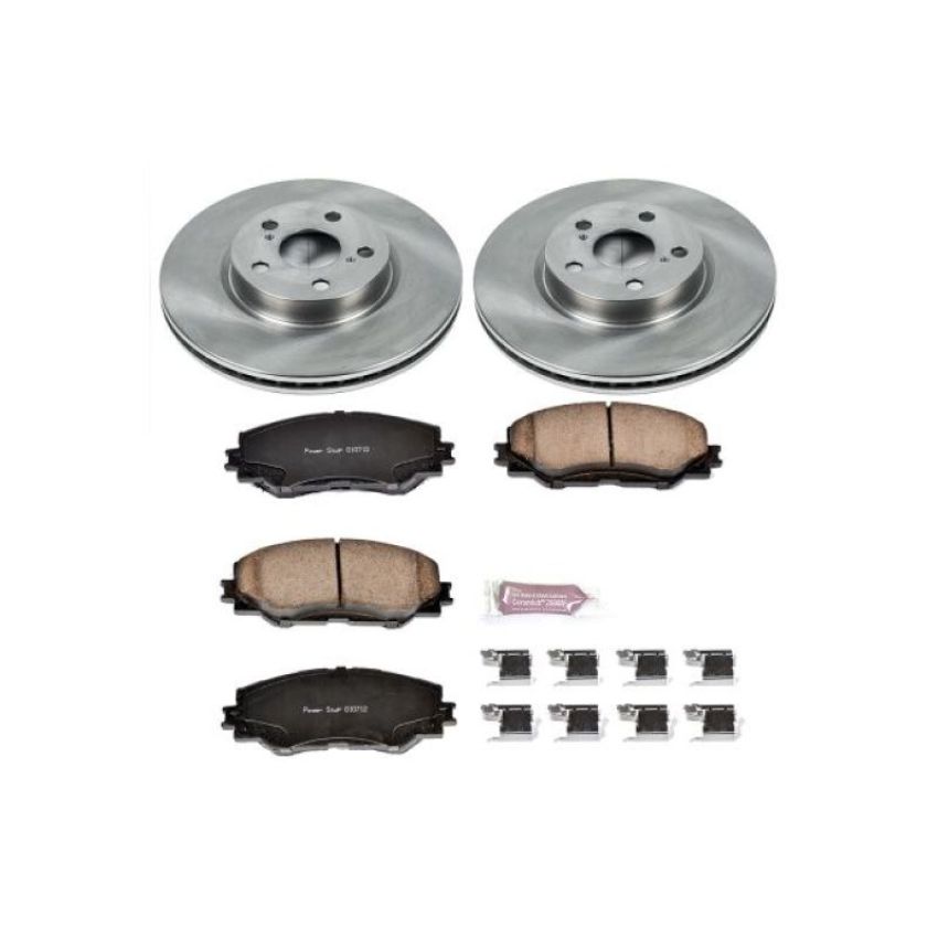 PowerStop KOE4669 OE Stock Replacement Low-Dust Ceramic Brake Pad and Rotor Kit