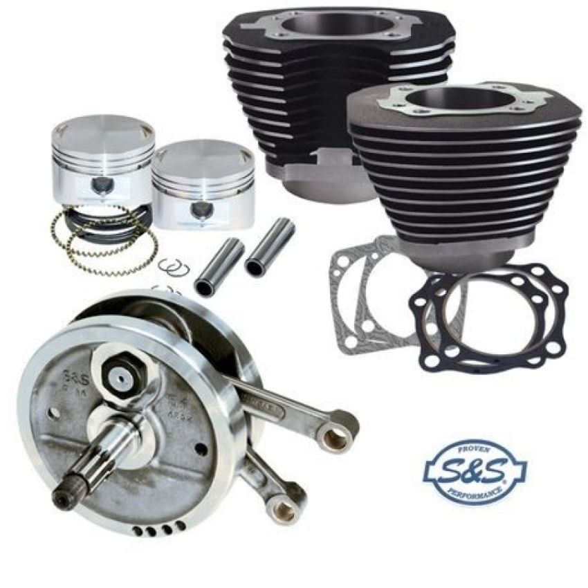S&S Cycle 91-7661 84-99 BT 96in Sidewinder Big Bore Stroker Kit - Wrinkle Black