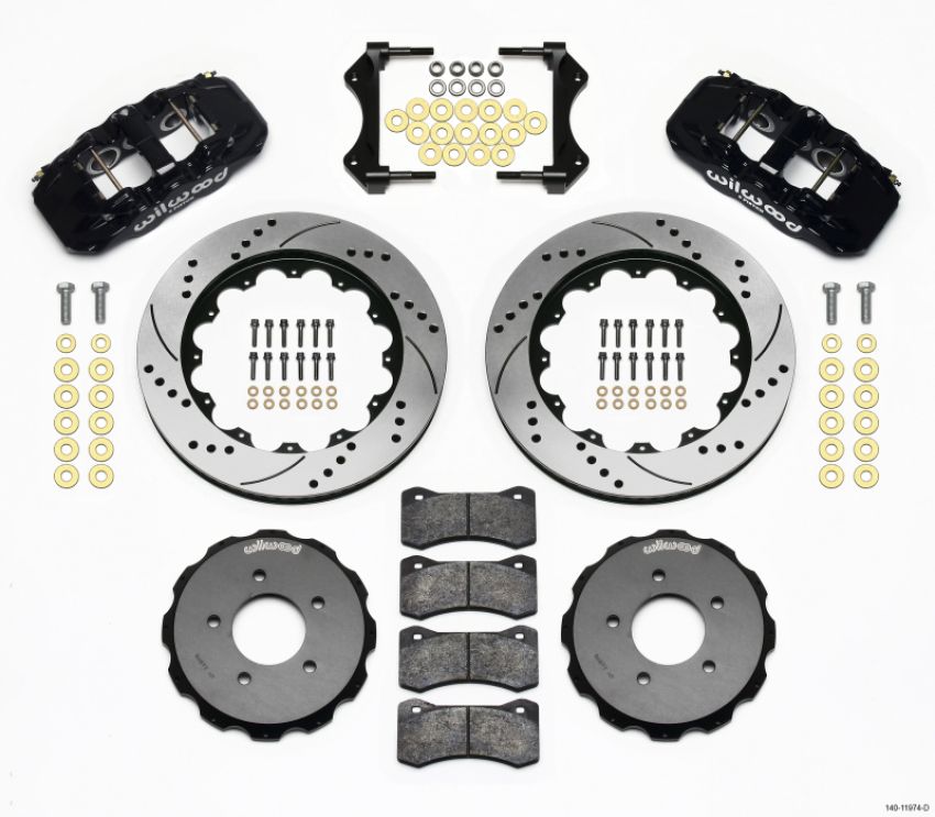 Wilwood 140-11974-D AERO6 Front Hat Kit 14.00 Drilled 99-06 BMW E46