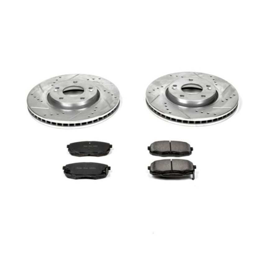 PowerStop K5837 Z23 Daily Driver Carbon-Fiber Ceramic Brake Pad and Drilled & Slotted Rotor Kit
