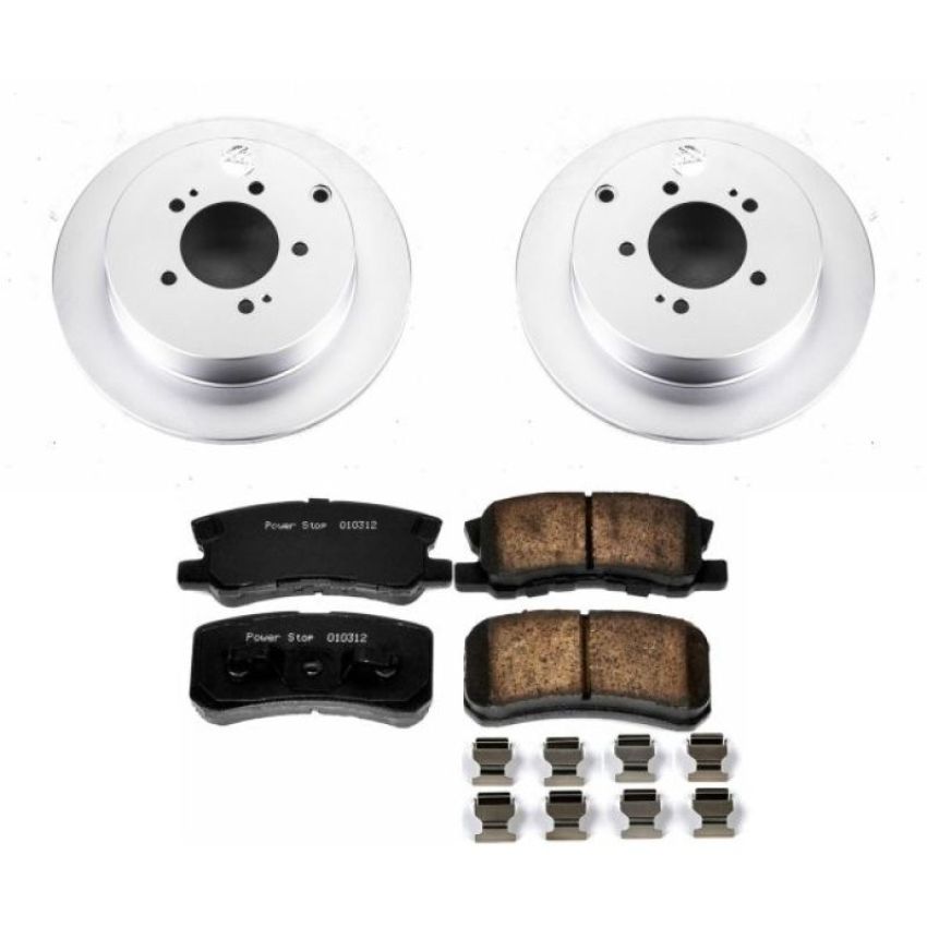 PowerStop CRK5499 Genuine Geomet Coated Rotor and Low-Dust Ceramic Brake Pad Kit