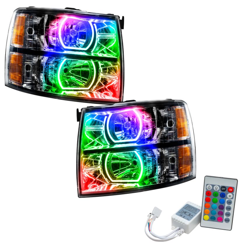 Oracle Lighting 8189-504 SMD Pre-Assembled Headlights, Black Bezel, Square Style, ColorSHIFT(tm) - Simple