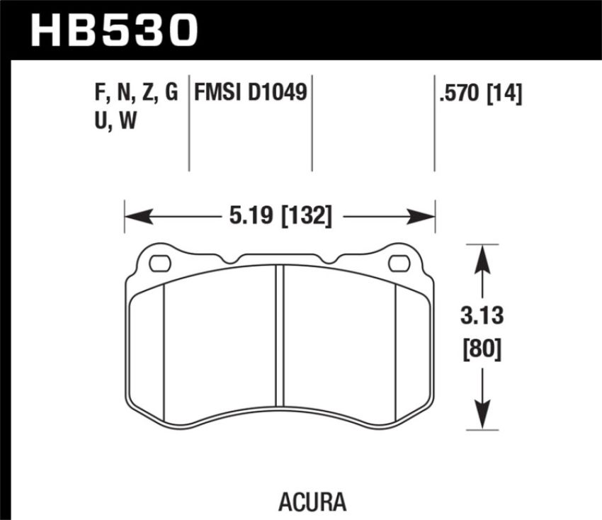 Hawk Performance HB530Z.570 Performance Ceramic Disc Brake Pad