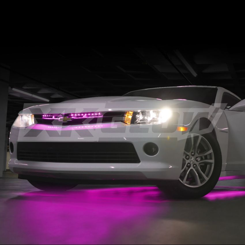 XKGLOW XK041005-P XK Glow Strip Single Color Underglow LED Accent Light Car/Truck Kit Pink - 8x24In Tube Car + 4x8In