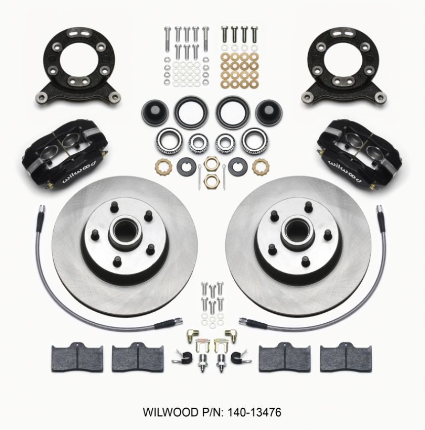 Wilwood 140-13476 Forged Dynalite-M Front Kit 11.30in 1 PC Rotor&Hub 1965-1969 Mustang Disc & Drum Spindle