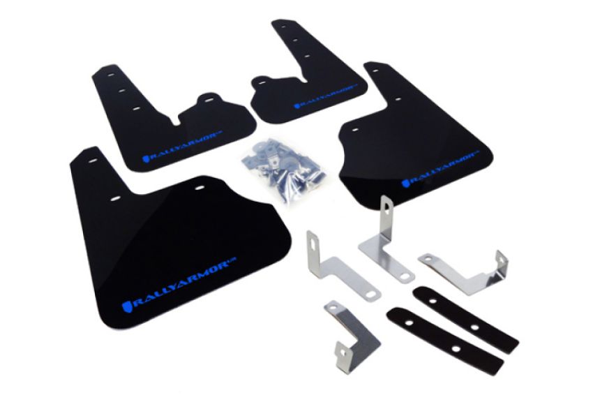 Rally Armor MF22-UR-BLK/BL Black Mud Flap/Blue Logo