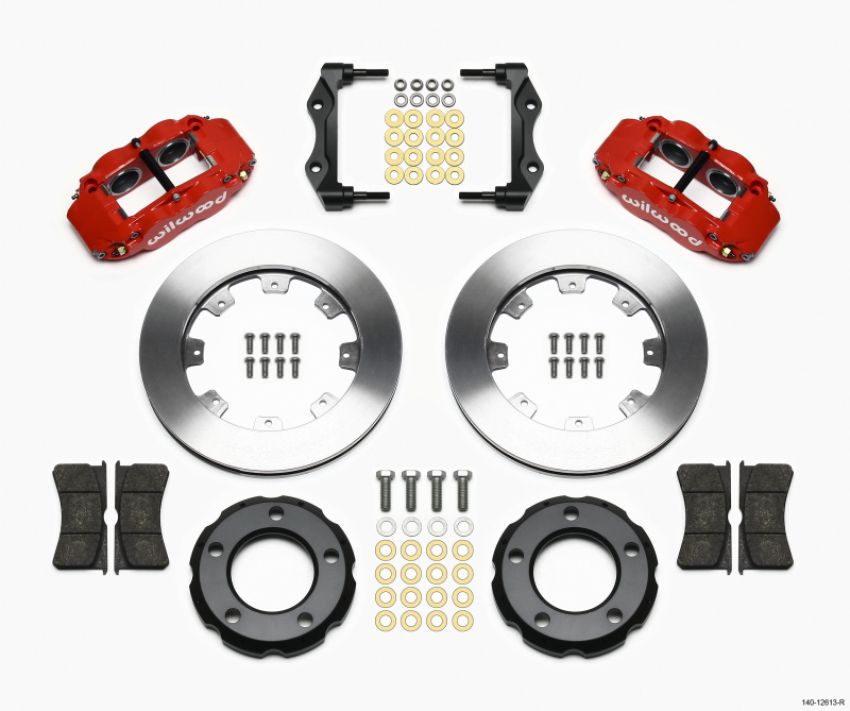 Wilwood 140-12613-R Narrow Superlite 4R Front Kit 12.19in Drilled Red 82-86 Jeep CJ