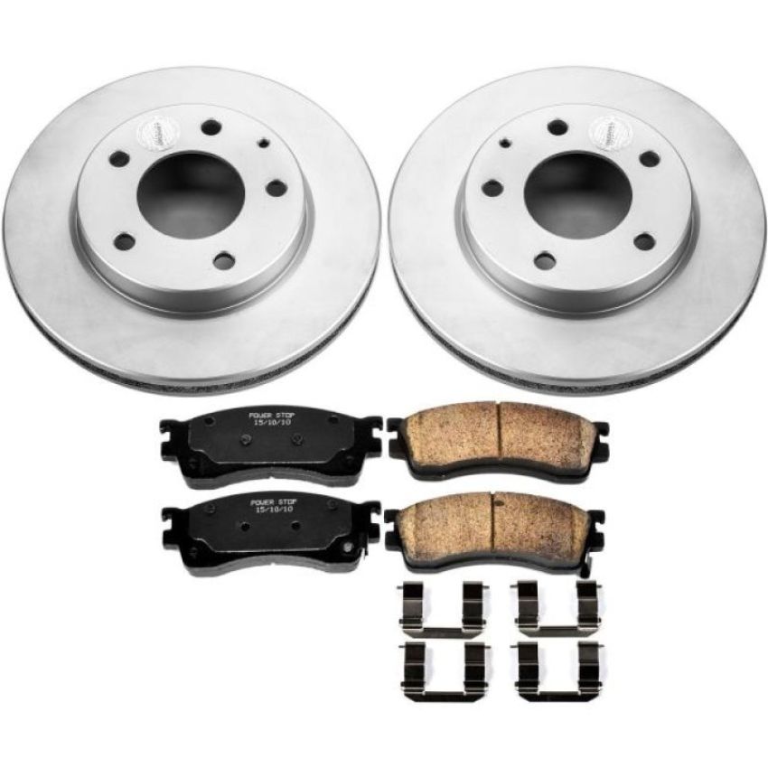 PowerStop CRK788 Genuine Geomet Coated Rotor and Low-Dust Ceramic Brake Pad Kit