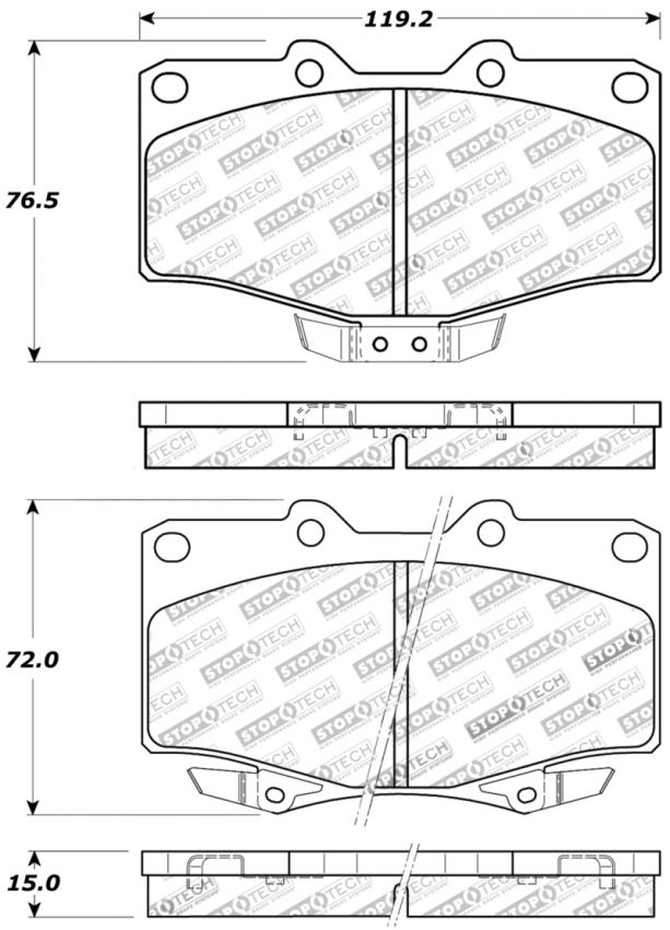 Stoptech 309.06110 Sport Brake Pads w/Shims and Hardware - Rear