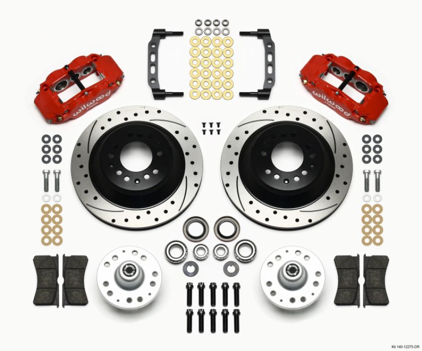 Wilwood 140-12275-DR Narrow Superlite 6R Front Hub & 1PC Rtr Kit 12.88in Dril -Red 74-80 Pinto/Mustang II