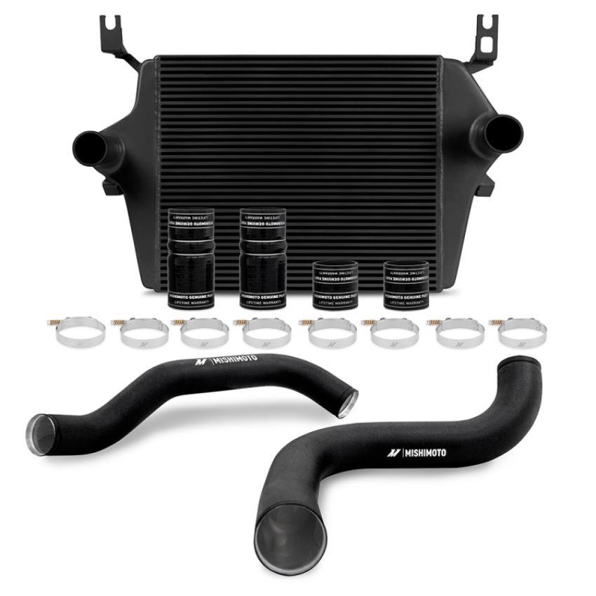 Mishimoto MMINT-F2D-99KBKBK 99-03 Ford 7.3L Powerstroke PSD Black Intercooler Kit w/ Black Pipes