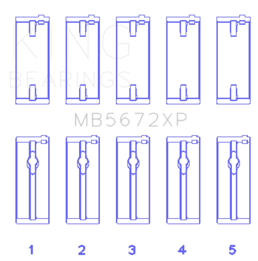 King Ford Escort/Sierra YB 2.0L DOHC Cosworth (Size STD) Performance Main Bearing Set